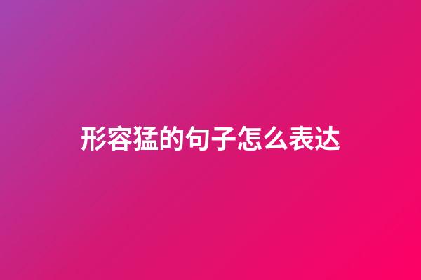 形容猛的句子怎么表达