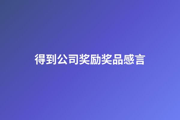 得到公司奖励奖品感言