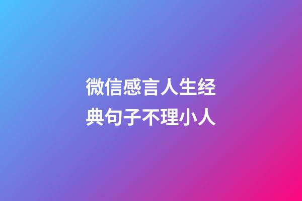 微信感言人生经典句子不理小人