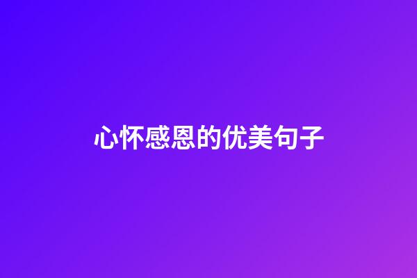 心怀感恩的优美句子