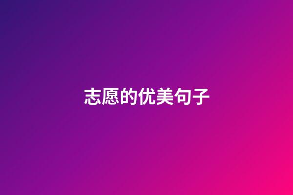 志愿的优美句子