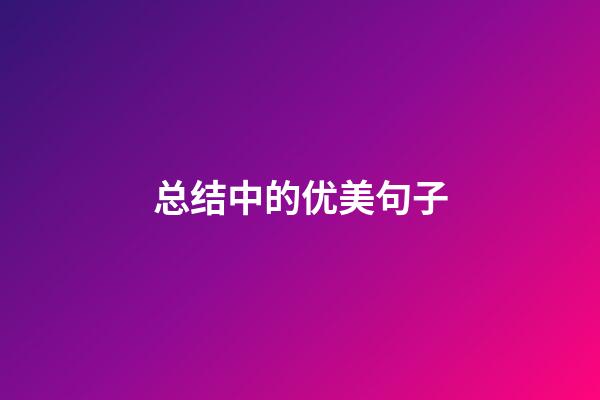 总结中的优美句子