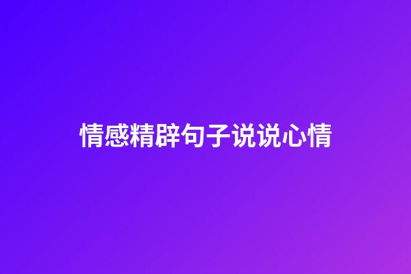 情感精辟句子说说心情