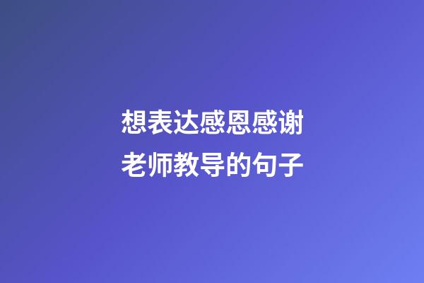 想表达感恩感谢老师教导的句子