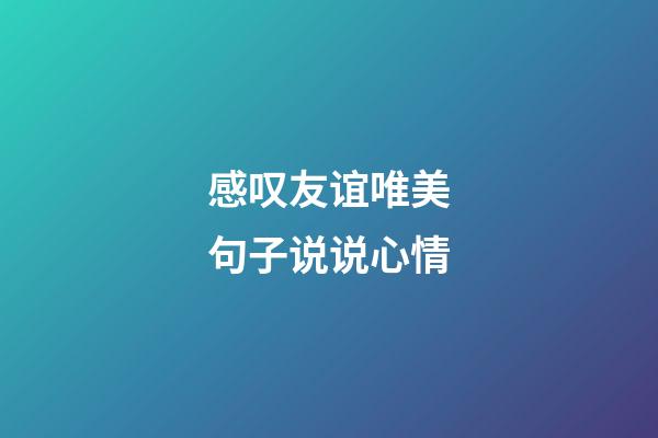感叹友谊唯美句子说说心情