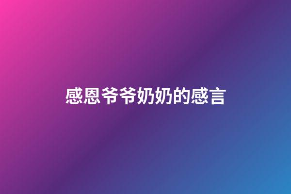 感恩爷爷奶奶的感言