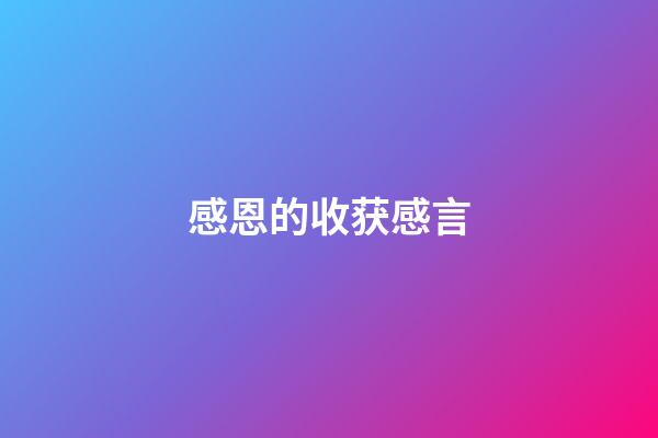 感恩的收获感言