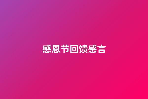 感恩节回馈感言