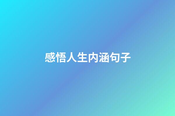 感悟人生内涵句子