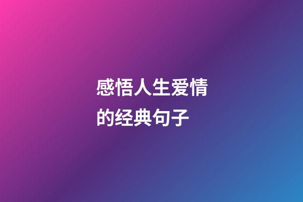 感悟人生爱情的经典句子
