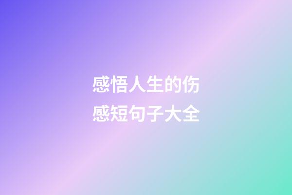 感悟人生的伤感短句子大全