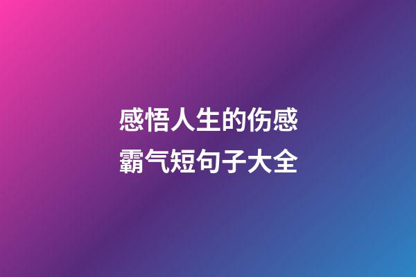 感悟人生的伤感霸气短句子大全
