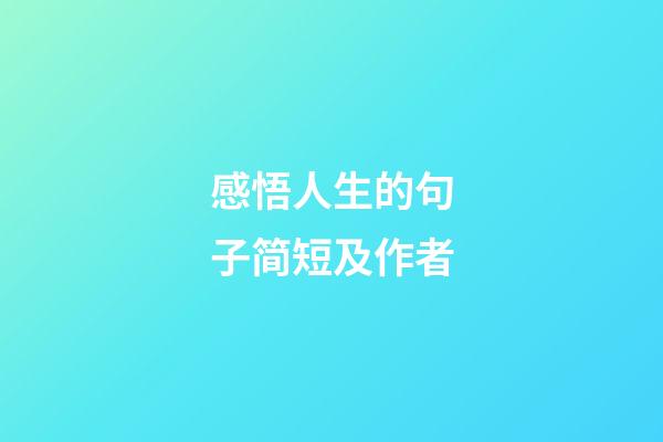 感悟人生的句子简短及作者