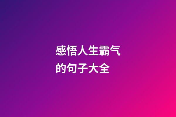 感悟人生霸气的句子大全