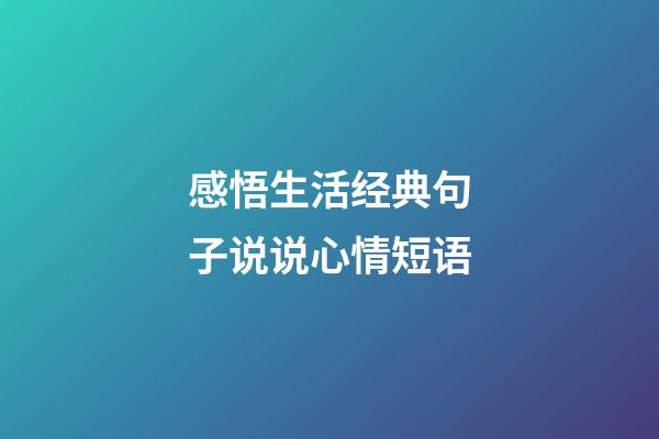 感悟生活经典句子说说心情短语