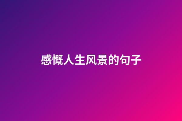 感慨人生风景的句子