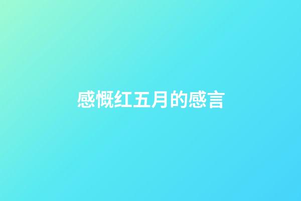 感慨红五月的感言