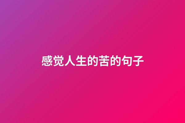 感觉人生的苦的句子