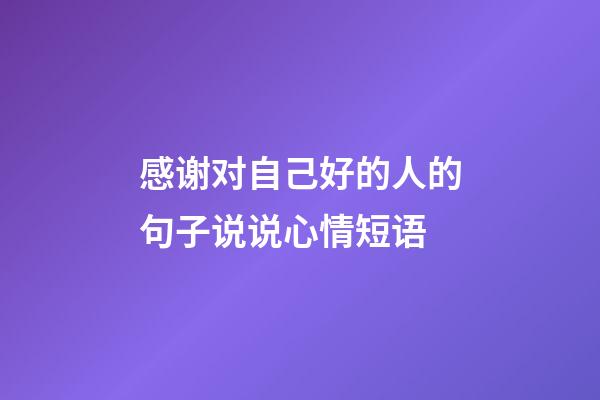 感谢对自己好的人的句子说说心情短语