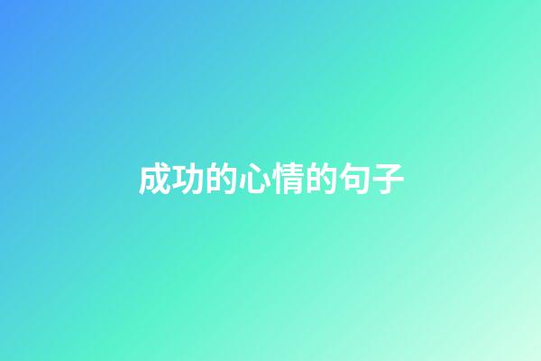成功的心情的句子
