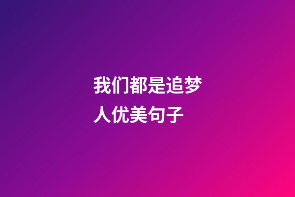 我们都是追梦人优美句子