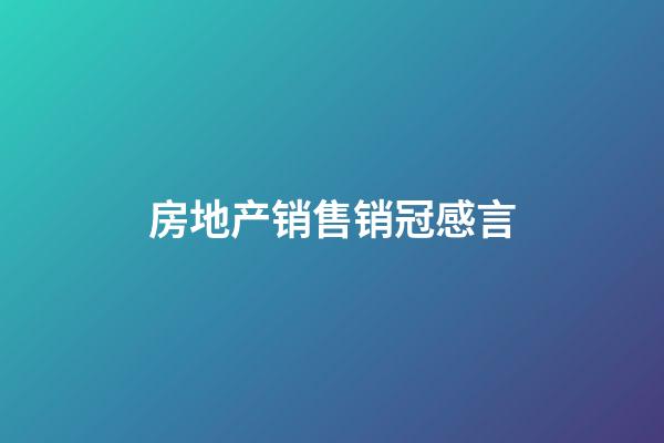 房地产销售销冠感言