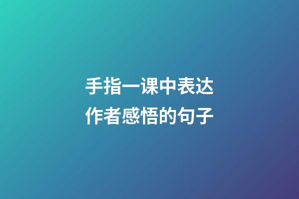手指一课中表达作者感悟的句子