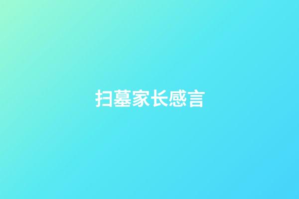 扫墓家长感言