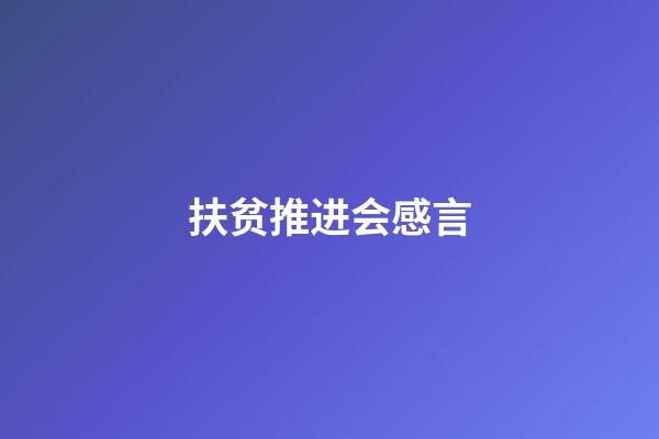扶贫推进会感言