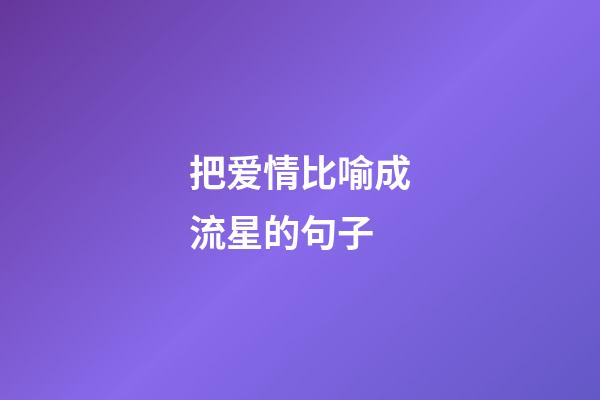 把爱情比喻成流星的句子