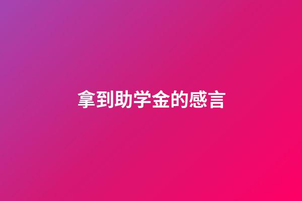 拿到助学金的感言