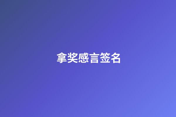 拿奖感言签名