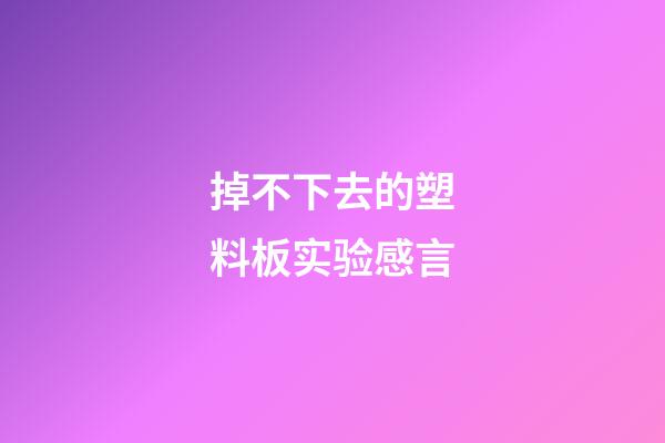 掉不下去的塑料板实验感言