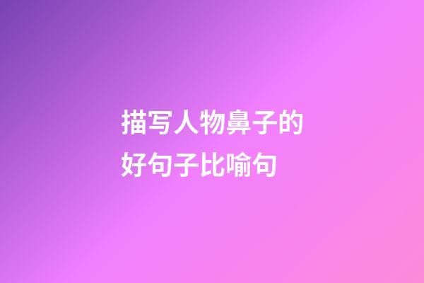 描写人物鼻子的好句子比喻句