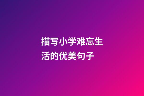 描写小学难忘生活的优美句子