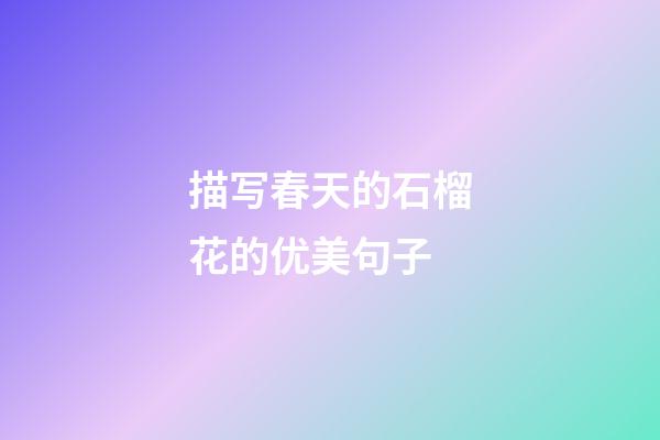 描写春天的石榴花的优美句子