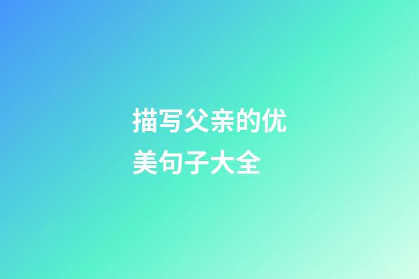 描写父亲的优美句子大全