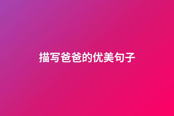 描写爸爸的优美句子