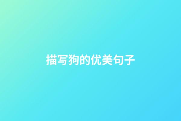 描写狗的优美句子