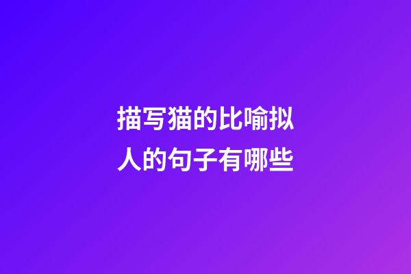 描写猫的比喻拟人的句子有哪些