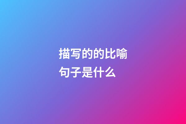 描写的的比喻句子是什么