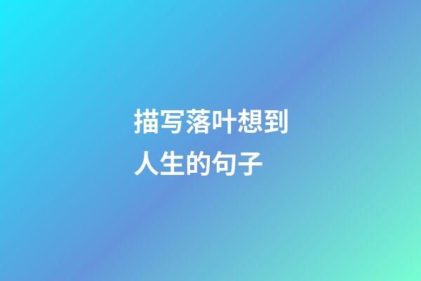 描写落叶想到人生的句子