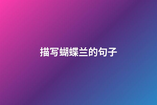 描写蝴蝶兰的句子