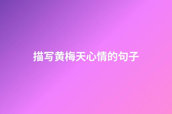 描写黄梅天心情的句子