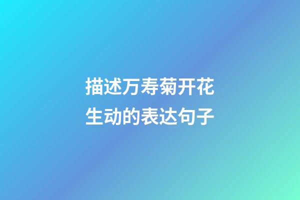 描述万寿菊开花生动的表达句子