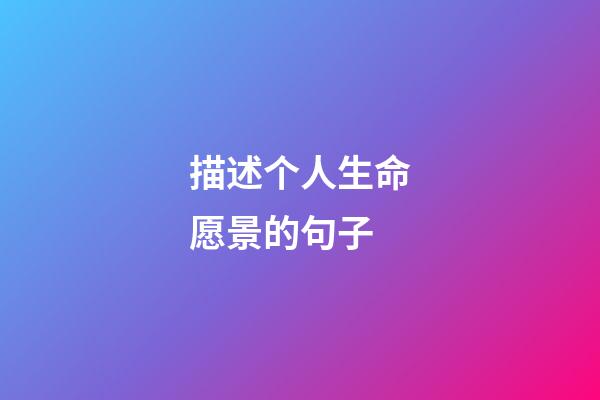 描述个人生命愿景的句子