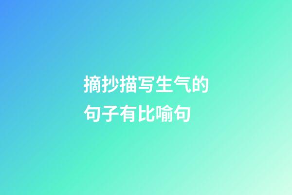 摘抄描写生气的句子有比喻句