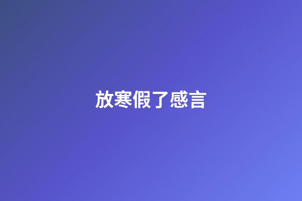 放寒假了感言