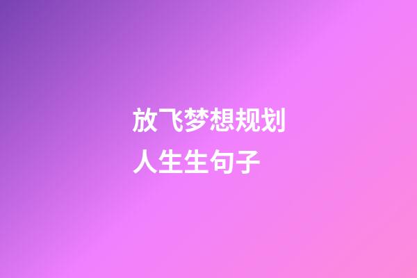 放飞梦想规划人生生句子