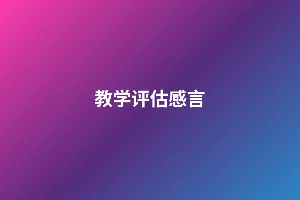 教学评估感言